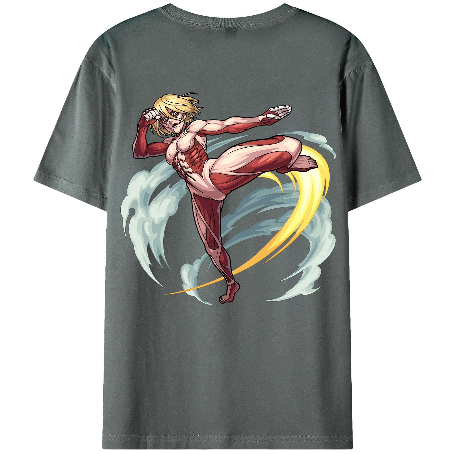 （画像用） 進撃の巨人 Attack on Titan 綿100％ メンズ半袖Tシャツ（バックプリント） 通気性